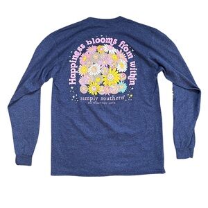 🌸 Simply Southern Happiness Blooms Graphic Long Sleeve Tee Shirt Size M